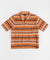 Jacquard Polo Short Sleeve Button Down Shirt - Brown