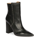 Fia Black Leather Ankle Boots