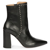 Fia Black Leather Ankle Boots
