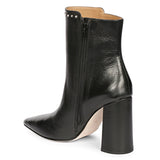 Fia Black Leather Ankle Boots