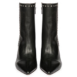 Fia Black Leather Ankle Boots