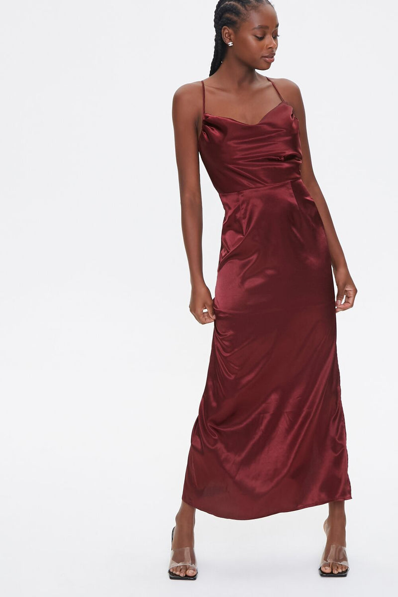 Cowl Neck Chainmail Dress Forever 21 Satin Cowl Neck Maxi Dress