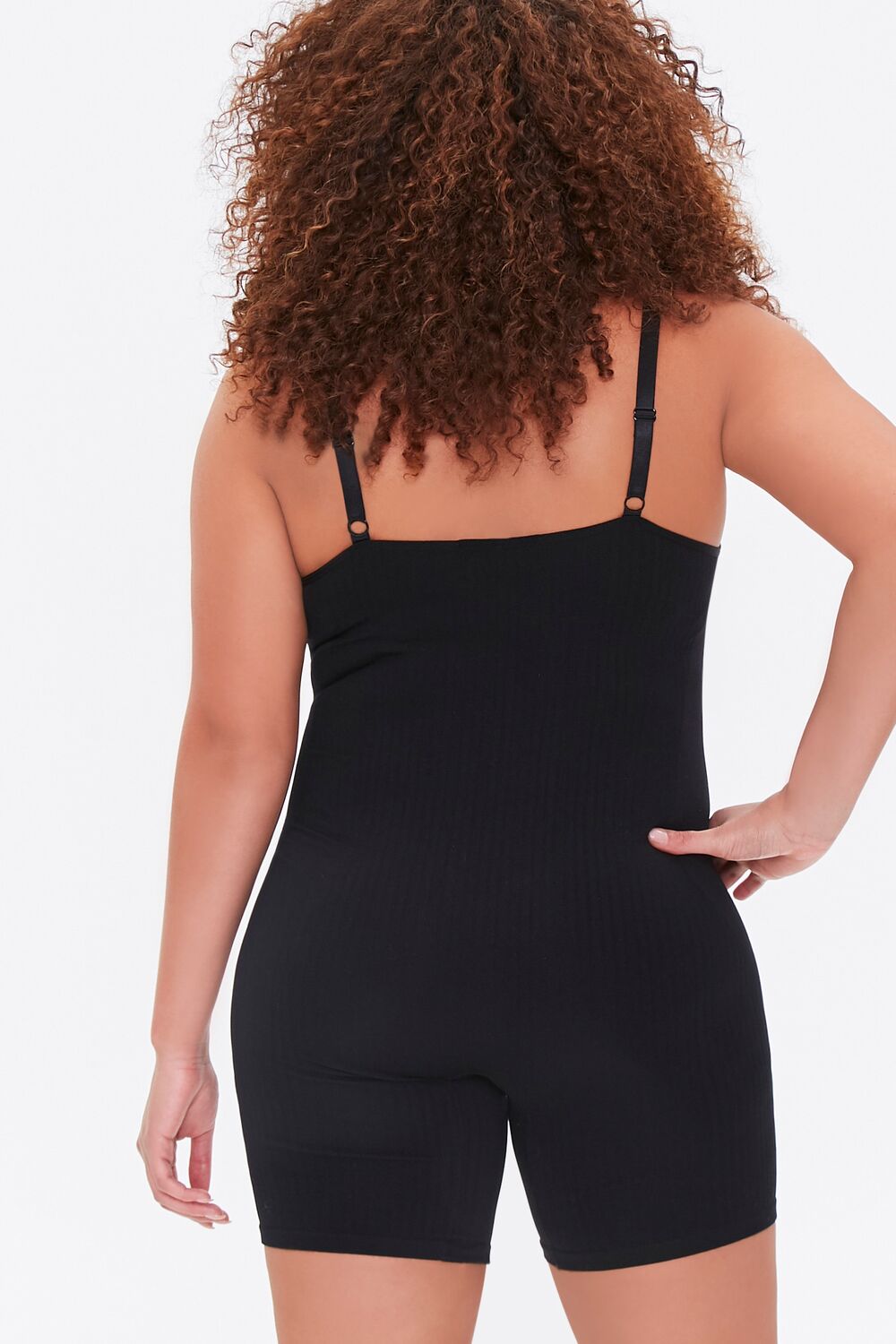 Plus Size Ribbed Cami Romper