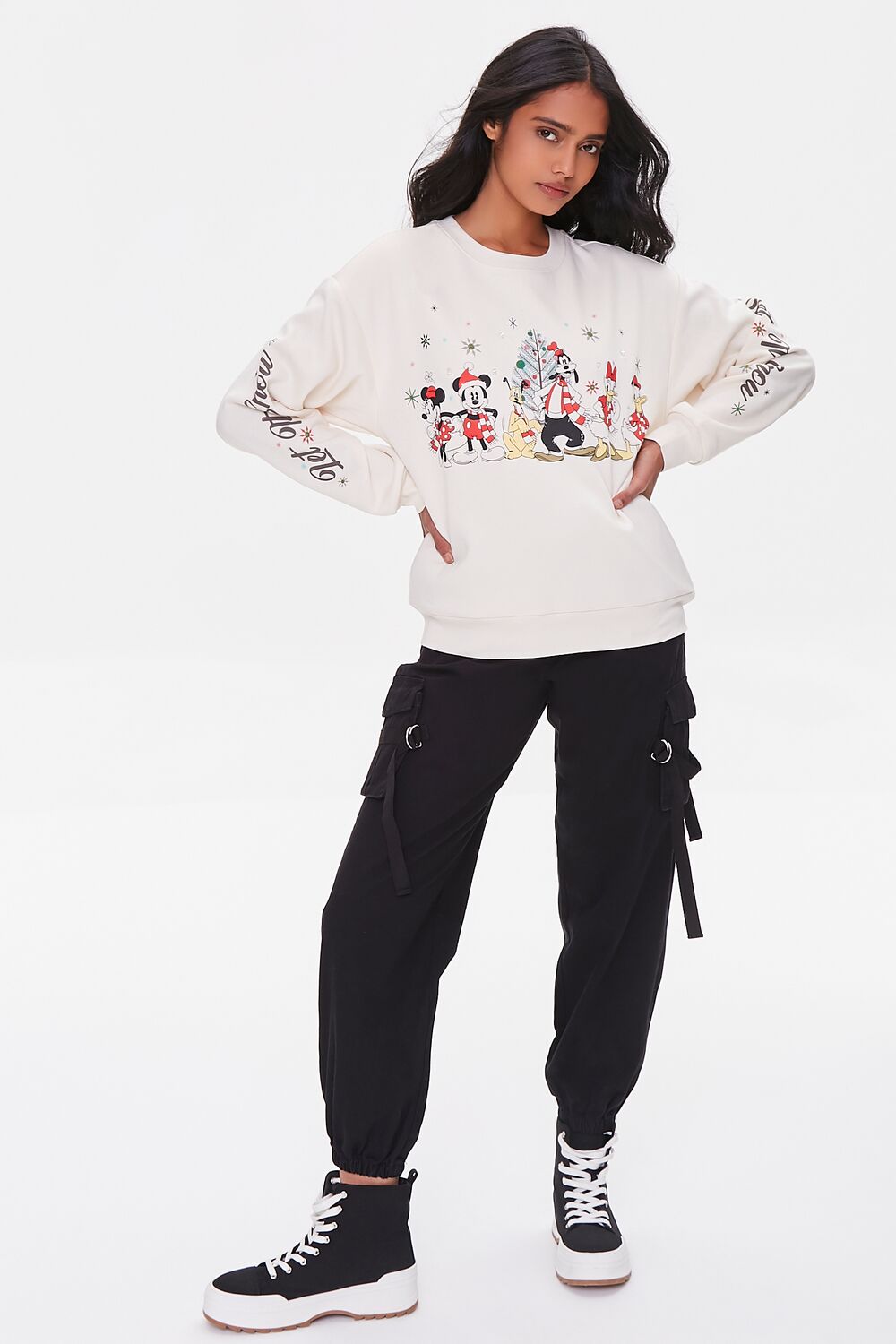 FOREVER 21 - Forever21 ディズニー プルオーバー クリスマス ミッキー プルート Christmas Mickey Mouse Pullover