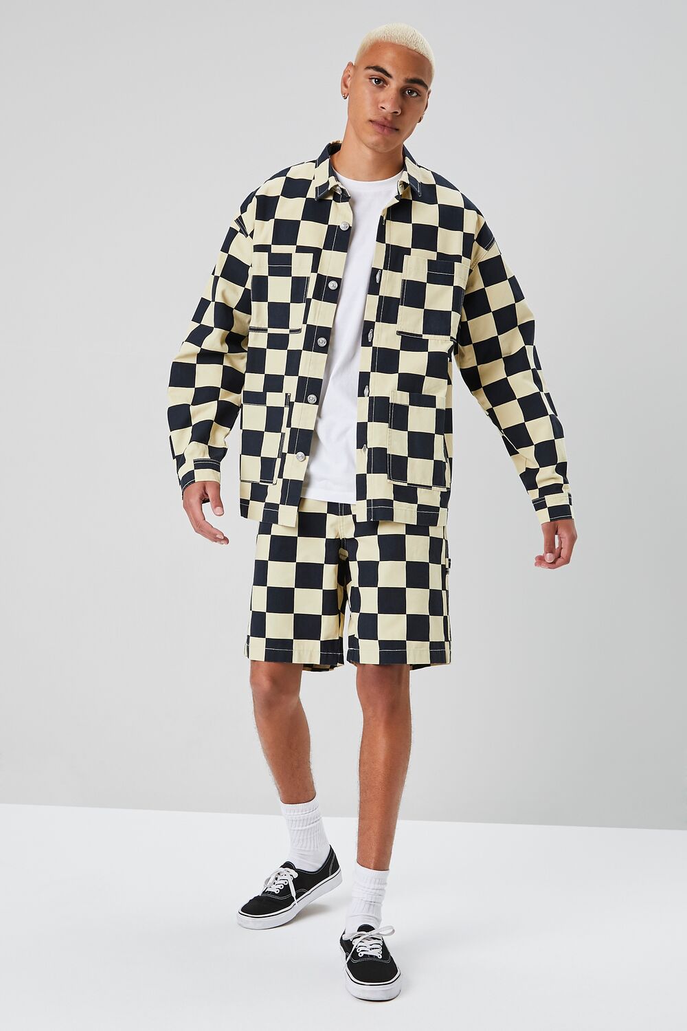 Checkered Button-Front Jacket