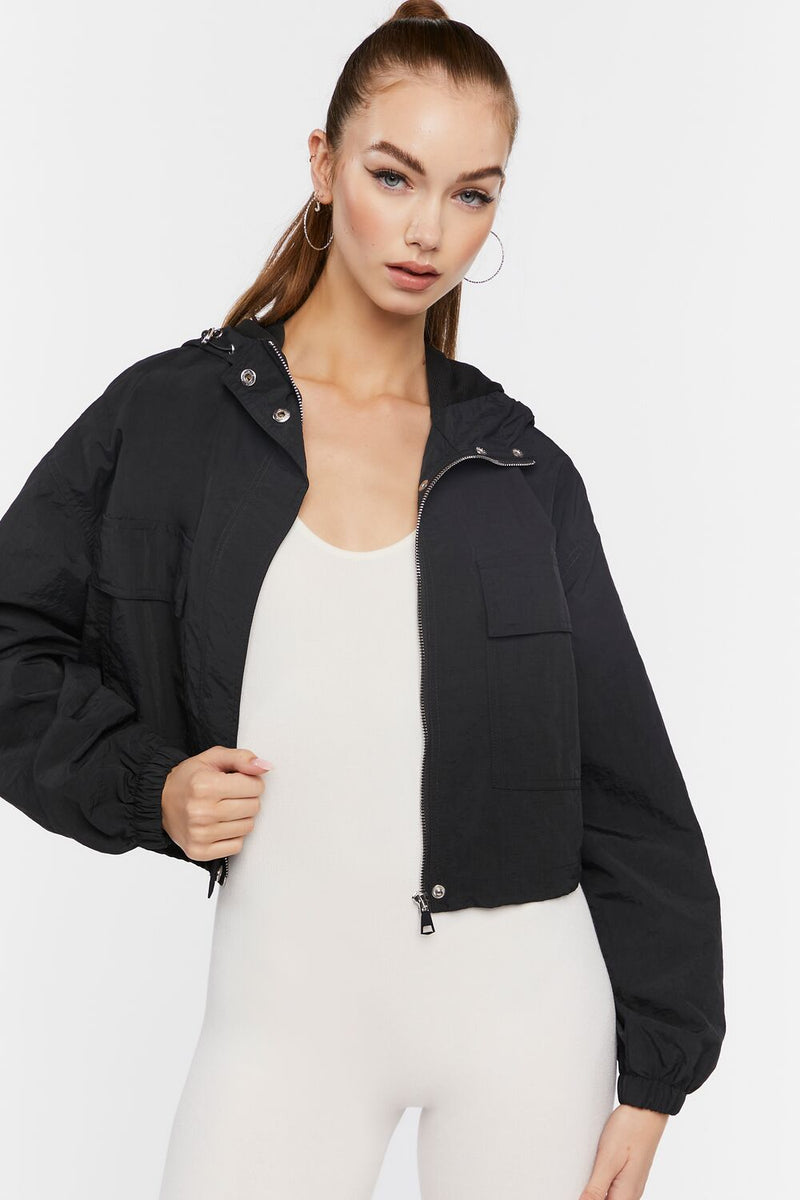 Cropped Windbreaker Jacket - Main Image