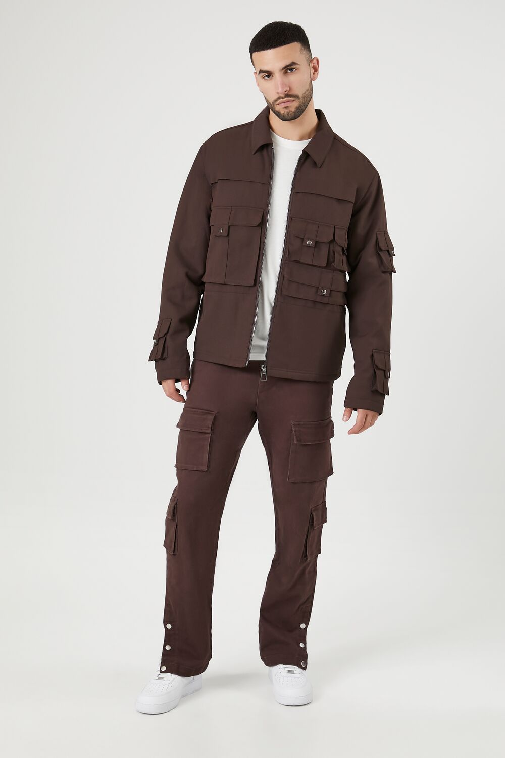 Zip-Up Cargo Trucker Jacket