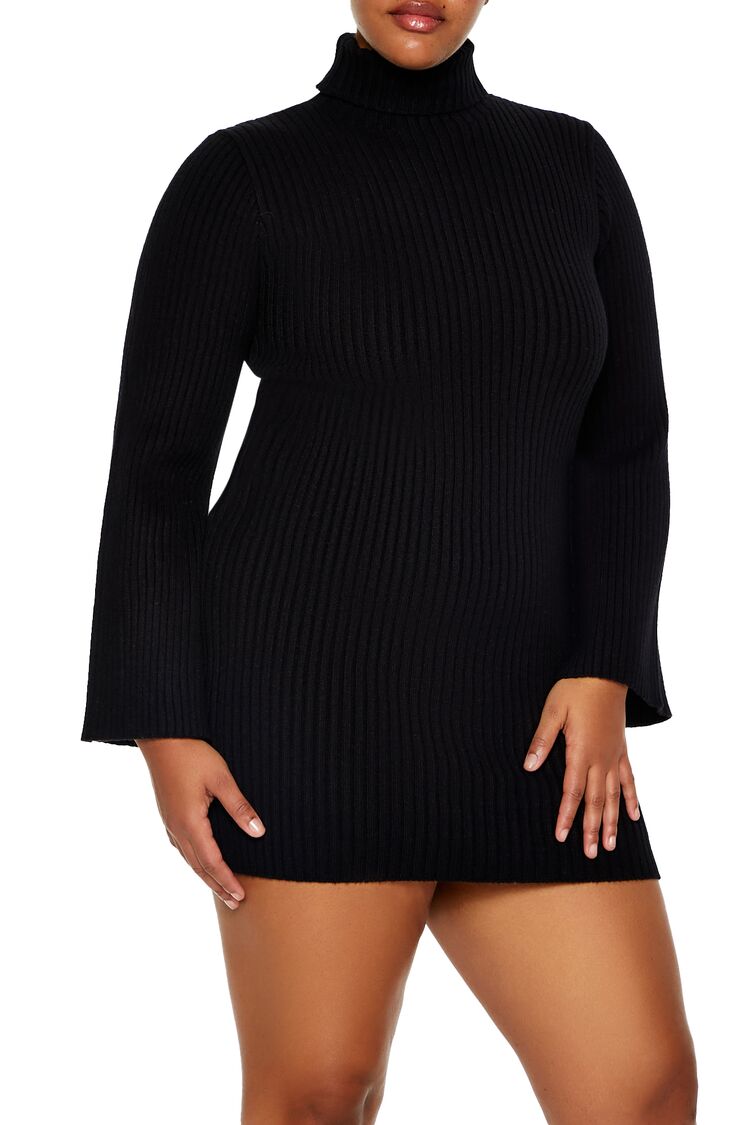 Plus Size Turtleneck Mini Sweater Dress Plus Size Turtleneck Mini Sweater Dress
