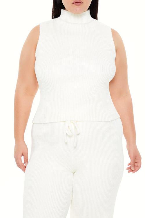 Choose options PLUS SIZE SWEATER-KNIT TURTLENECK CROP TOP