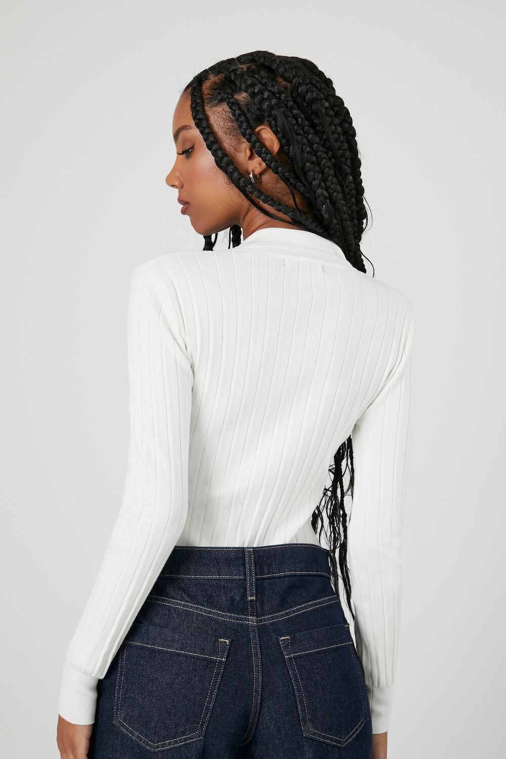 Ribbed Sweater-Knit Bodysuit