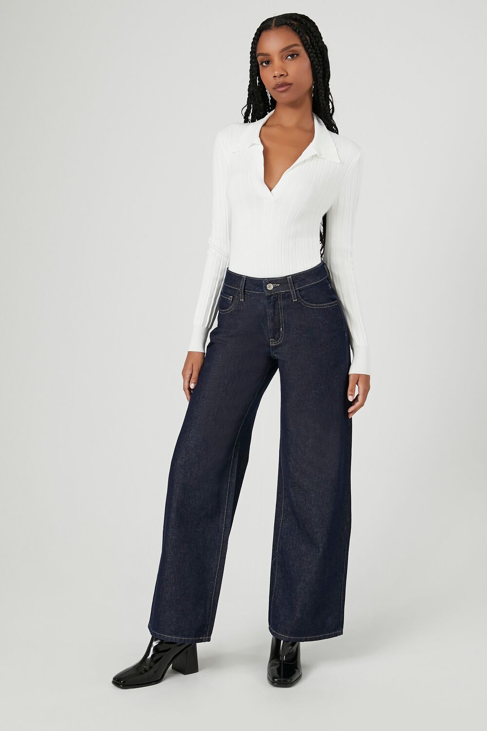Ribbed Sweater-Knit Bodysuit