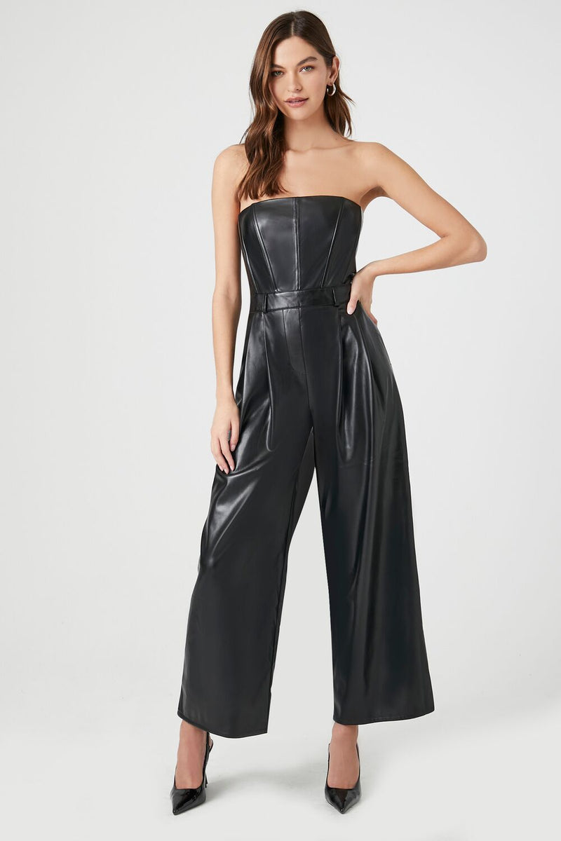 strapless leather dress forever 21 Forever 21 Women's Black, Leather Strapless, Body Short Dress, Size S