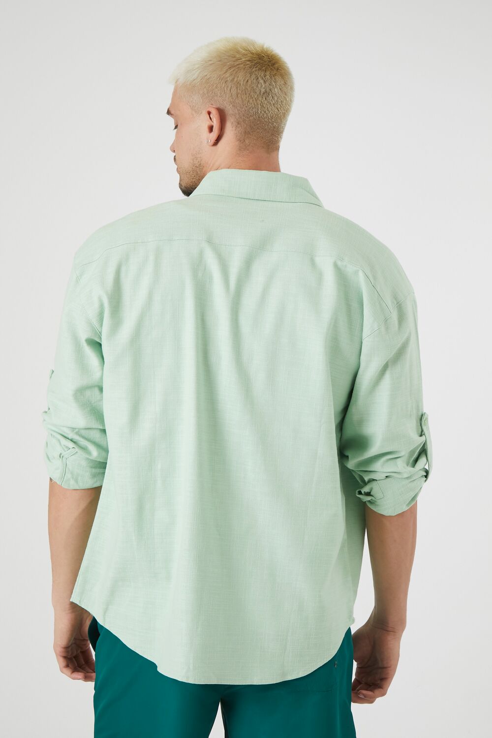 Textured Curved-Hem Shirt