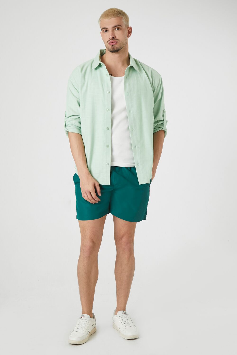 Textured Curved-Hem Shirt