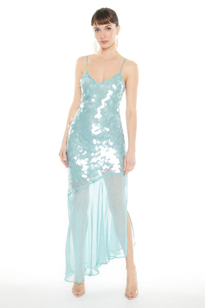 Asymmetrical Sequin Midi Dress Asymmetrical Sequin Midi Dress
