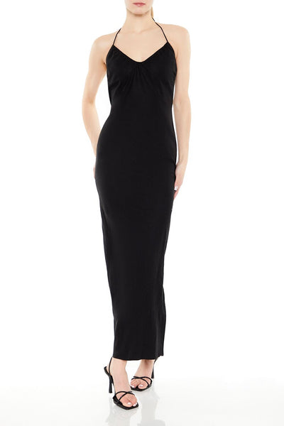 Halter Maxi Column Dress Black / S Halter Maxi Column Dress Black / S