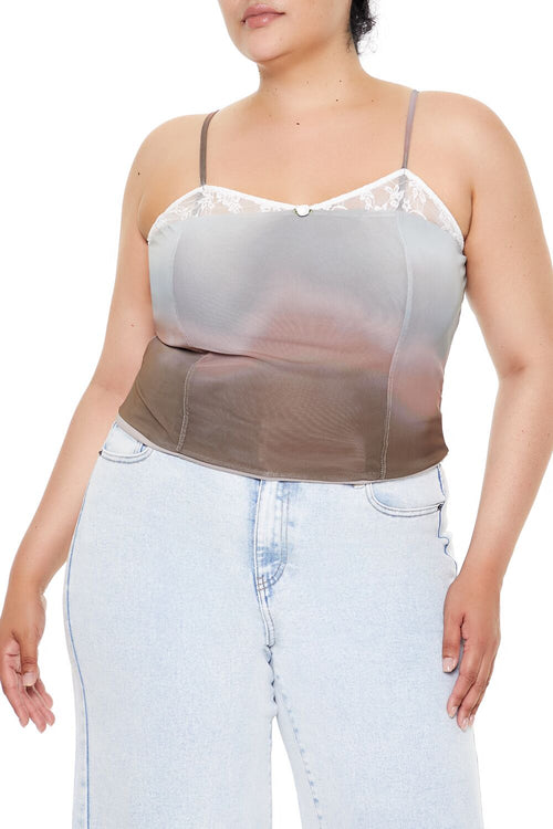 Choose options PLUS SIZE GRADIENT CROPPED CAMI