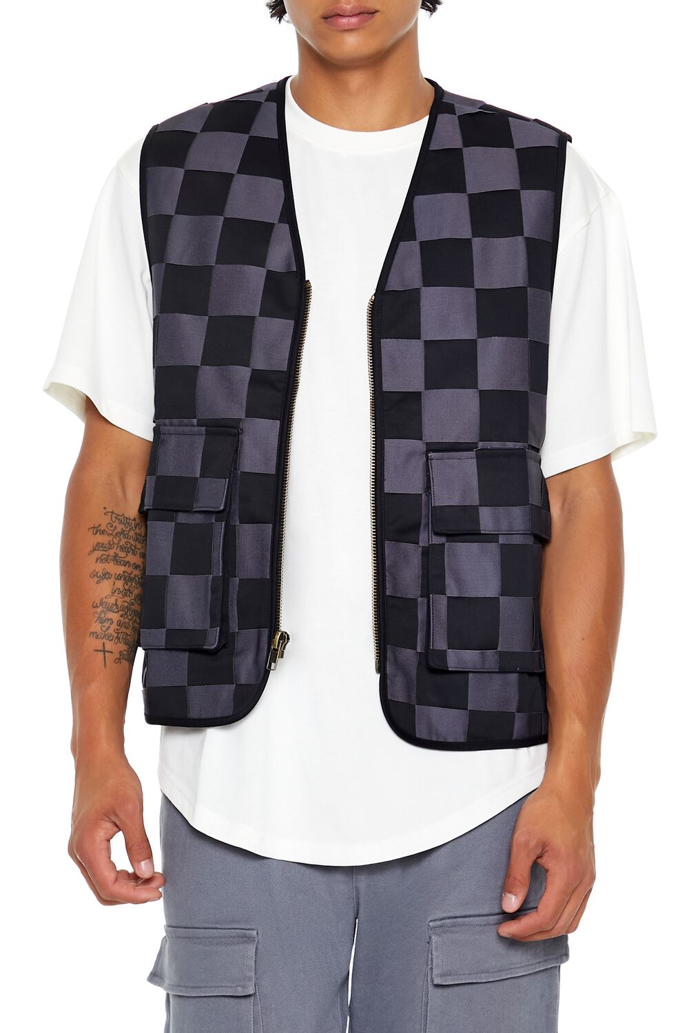 Checkered Cargo Vest Checkered Cargo Vest
