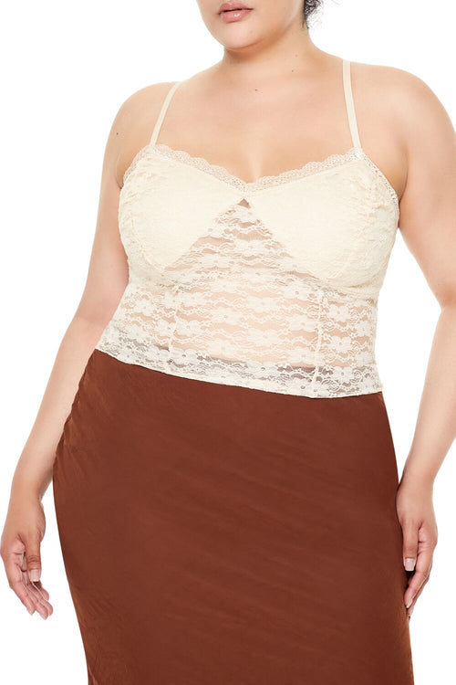 Choose options PLUS SIZE SHEER LACE CAMI
