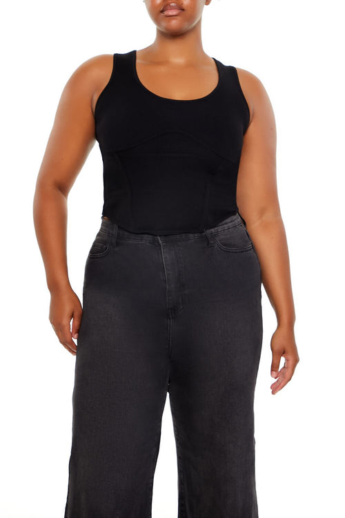 Choose options PLUS SIZE SWEATER-KNIT CORSET TANK TOP