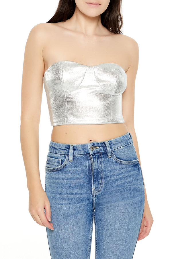 Robe Bustier Forever 21 Satin Et Paillettes - Taille 38/40, Occasion Très Bon état, Noir
