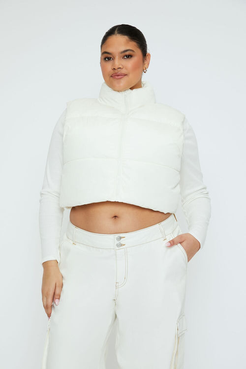 Choose options PLUS SIZE CROPPED PUFFER VEST