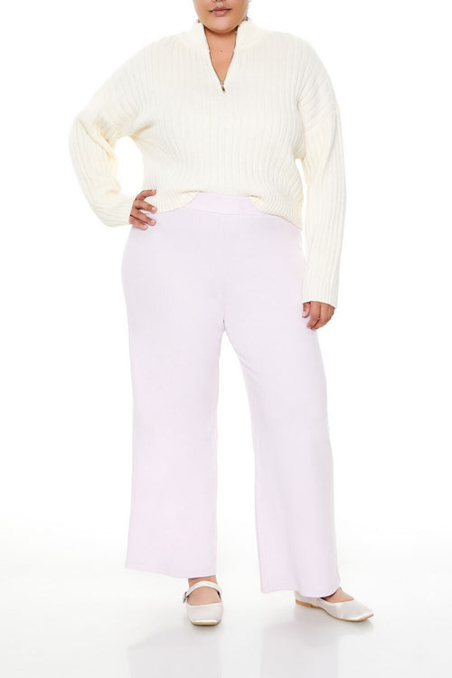 Choose options PLUS SIZE HIGH-RISE WIDE-LEG PANTS