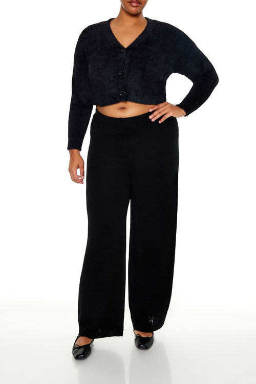 Choose options PLUS SIZE WIDE-LEG SWEATER-KNIT PANTS