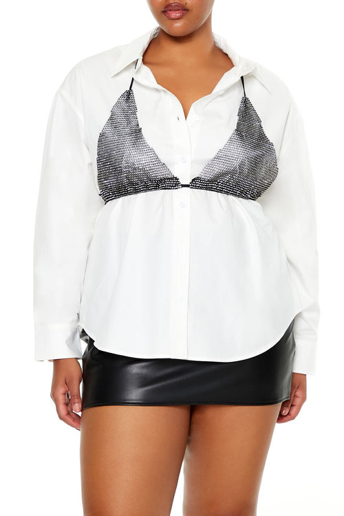 Choose options PLUS SIZE RHINESTONE BIKINI COMBO SHIRT