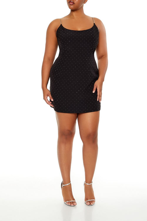 Choose options PLUS SIZE RHINESTONE CAMI MINI DRESS