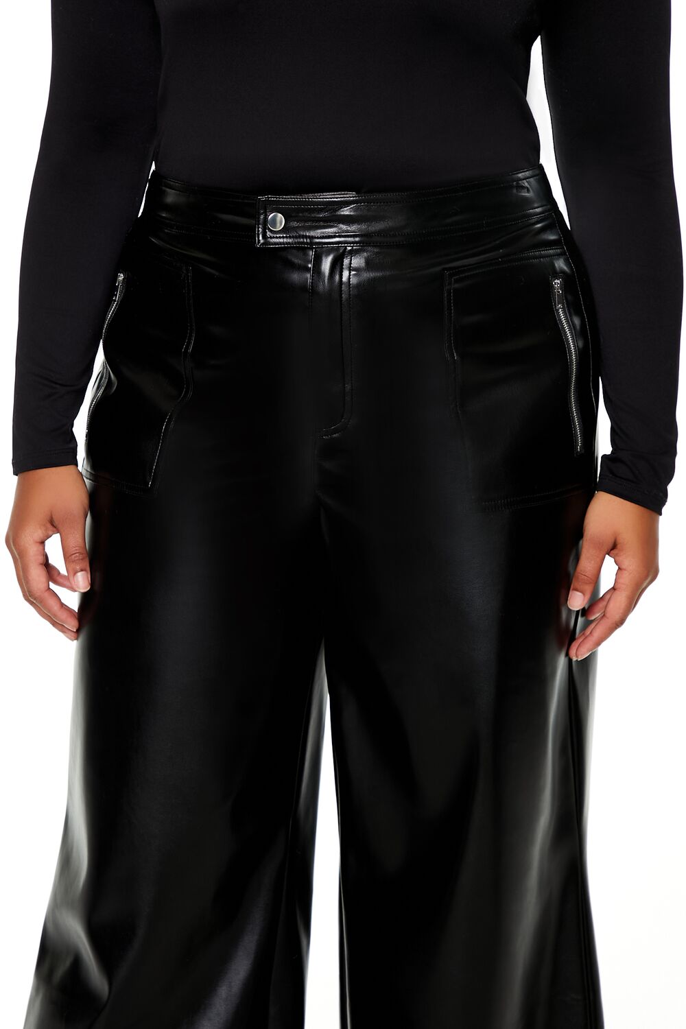 Plus Size Faux Leather Pants