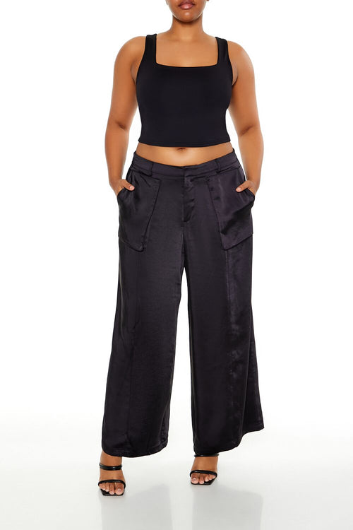 Choose options PLUS SIZE SATIN CARGO PANTS