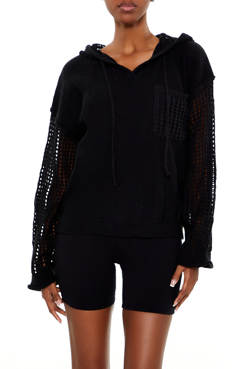 Open-Knit Netted Hoodie Open-Knit Netted Hoodie