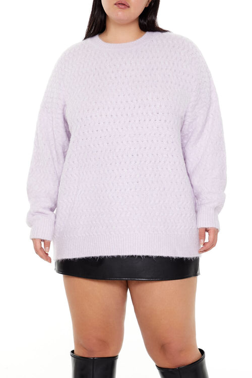 Choose options PLUS SIZE TEXTURED DROP-SLEEVE SWEATER
