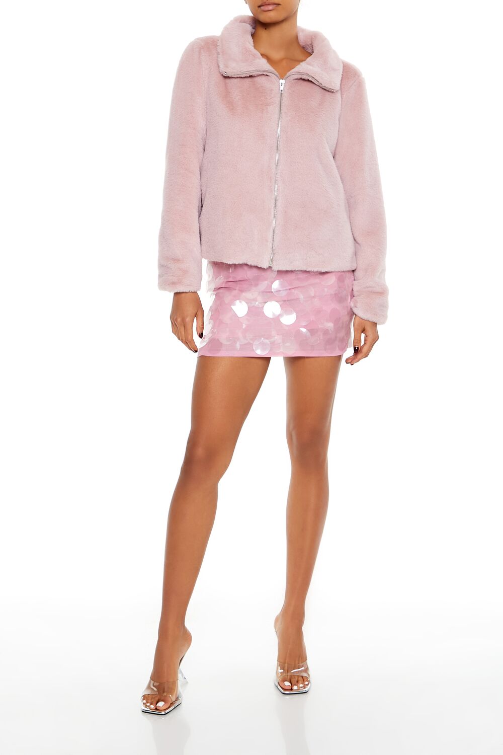 Faux Fur Zip-Up Coat Faux Fur Zip-Up Coat
