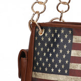 Alaina Printed Flag Shoulder Bag