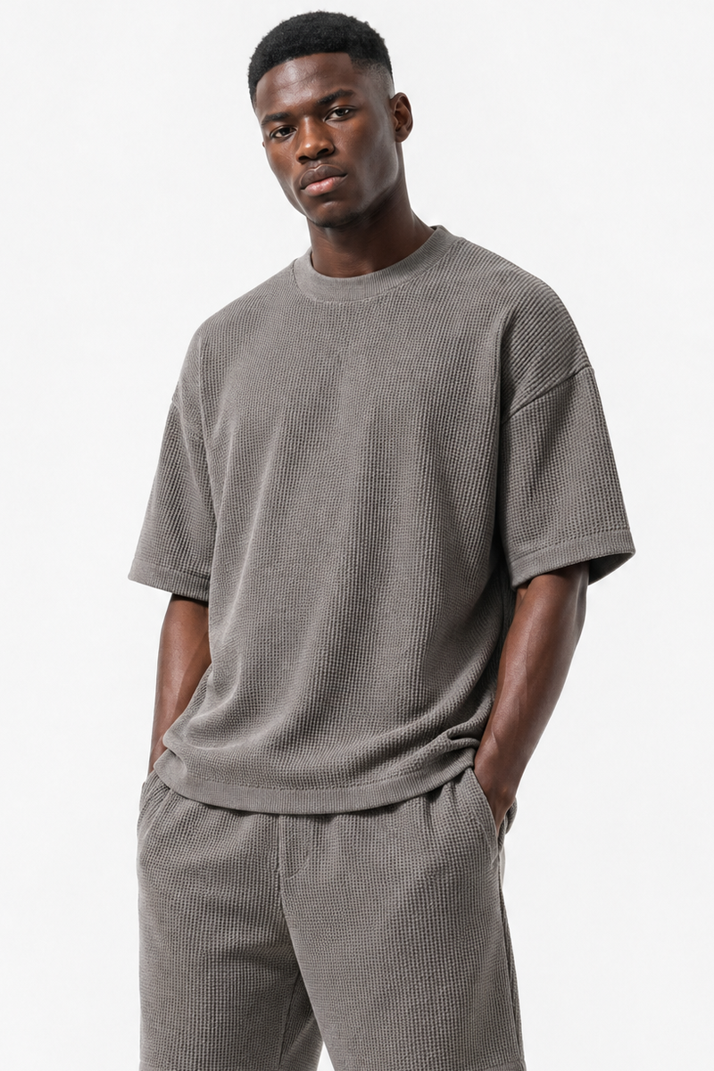 WAFFLE KNIT OVERSIZED T-SHIRT