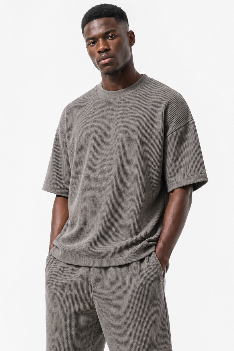 WAFFLE KNIT OVERSIZED T-SHIRT