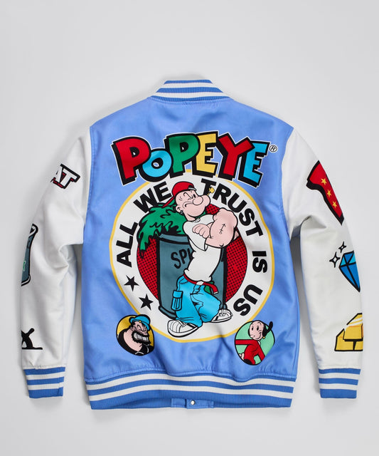 Popeye I Yam Bomber Jacket - Blue