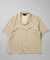Textured Knit Short Sleeve Button Down Shirt - Beige