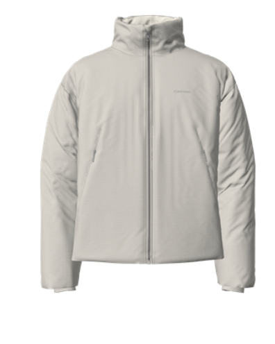 Long Sleeves Front Zipper Mock Neck Puffer Coat