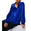  Amira Oversized Button Down Velvet Top