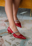 Antonella Embossed Leather Pump