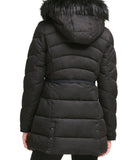 Faux Fur Trim Puffer Jacket 1 Black
