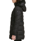 Faux Fur Trim Puffer Jacket 1 Black
