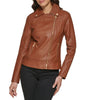 Faux Leather Asymmetrical Moto Jacket Black