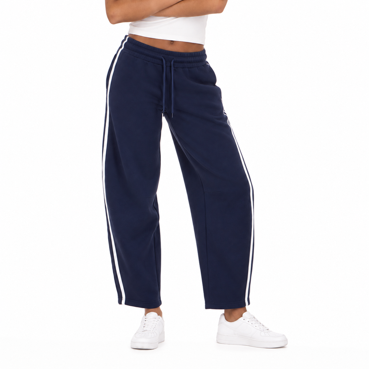 Striped Barrel Leg Joggers