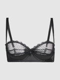 Alexie Mesh & Satin Open Cup Bra - Fredericks of Hollywood