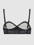Alexie Mesh & Satin Open Cup Bra - Fredericks of Hollywood