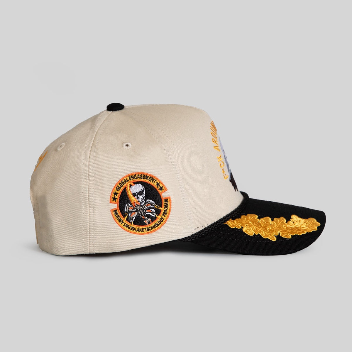 F*CK AROUND and FIND OUT SAND BLACK TWILL TRUCKER